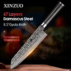 Нож шеф-повара XINZUO из дамасской стали, 8,5 дюйма, кухонные аксессуары, передовой нож Gyotou Pakka с деревянной рукояткой, лучший подарок