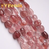 natural irregular strawberry quartz stone beads loose spacer beads for jewelry making bracelet necklace accessories 15 strand