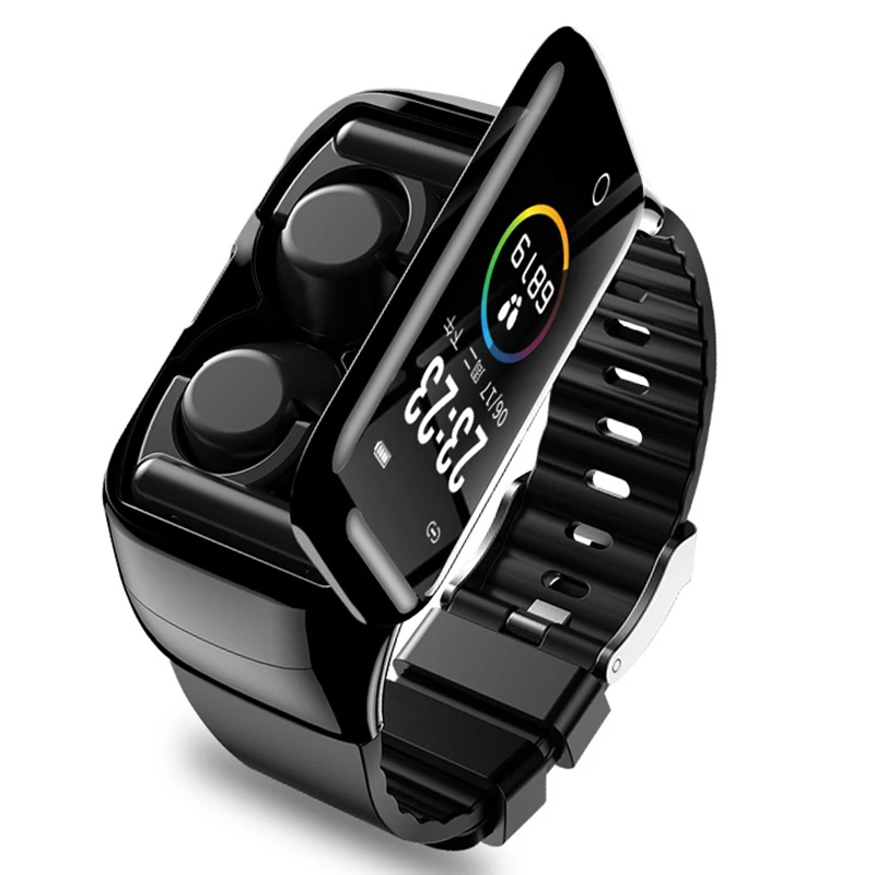M7 умные часы TWS наушники 2 в 1 Bluetooth BT5.0 спортивный деловой Браслет фитнес трекер