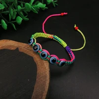 adjustable length turkey glass bead evil eye charms bracelet red string rope braided bangles bracelets for women men gift