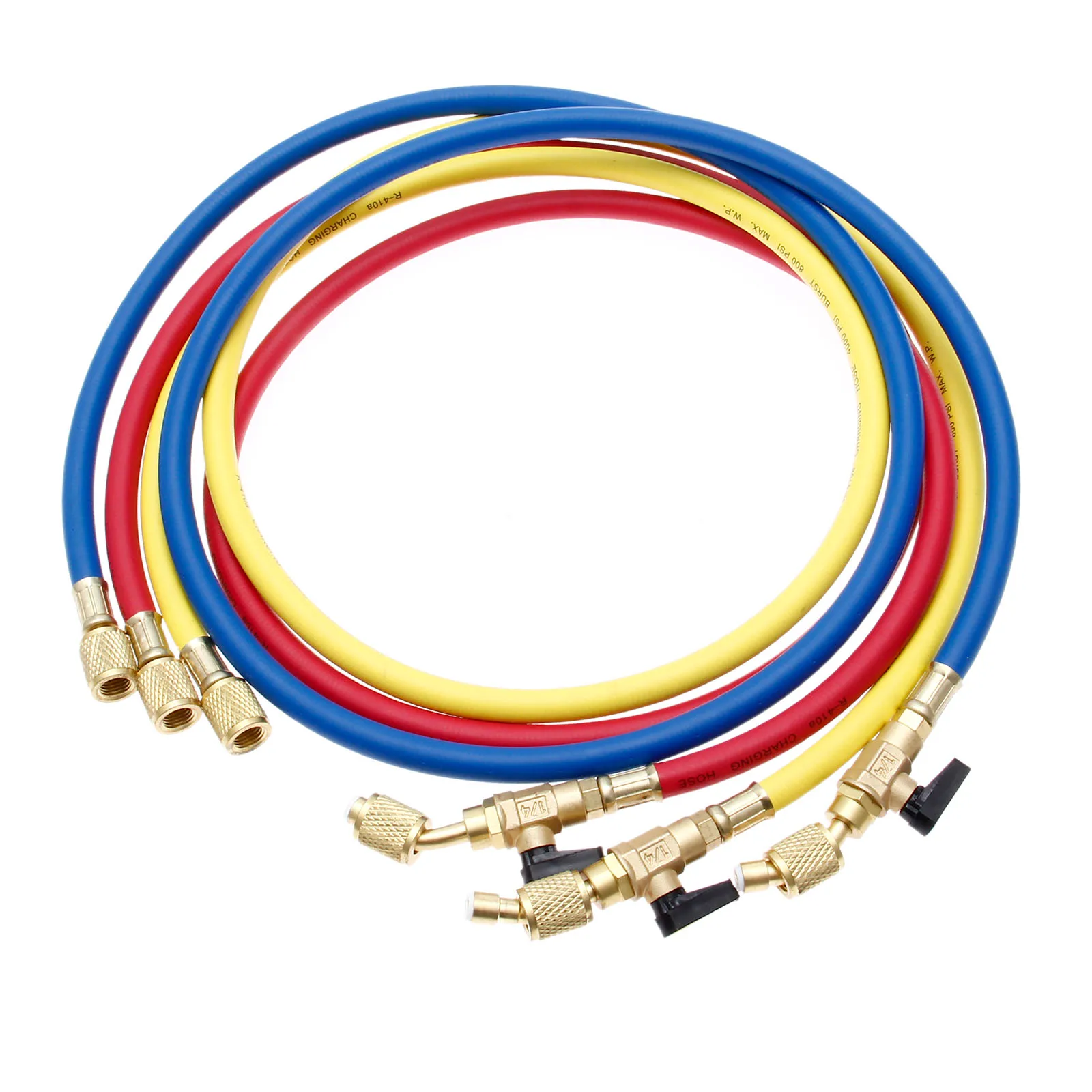 Зарядный шланг Yetaha 3 шт. 1 5 м R134A переменный ток шаровые краны 800 PSI 1/4 &quot SAE