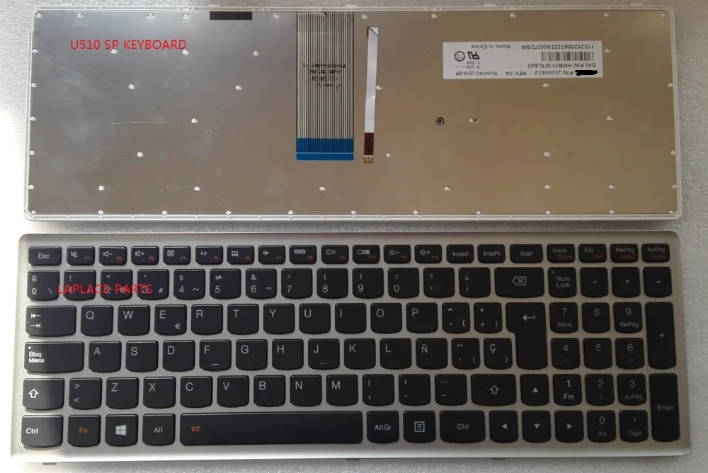 Новинка подлинная испанская клавиатура для Lenovo U510 Z710 с подсветкой 25205672 HMB3130TLA02 |