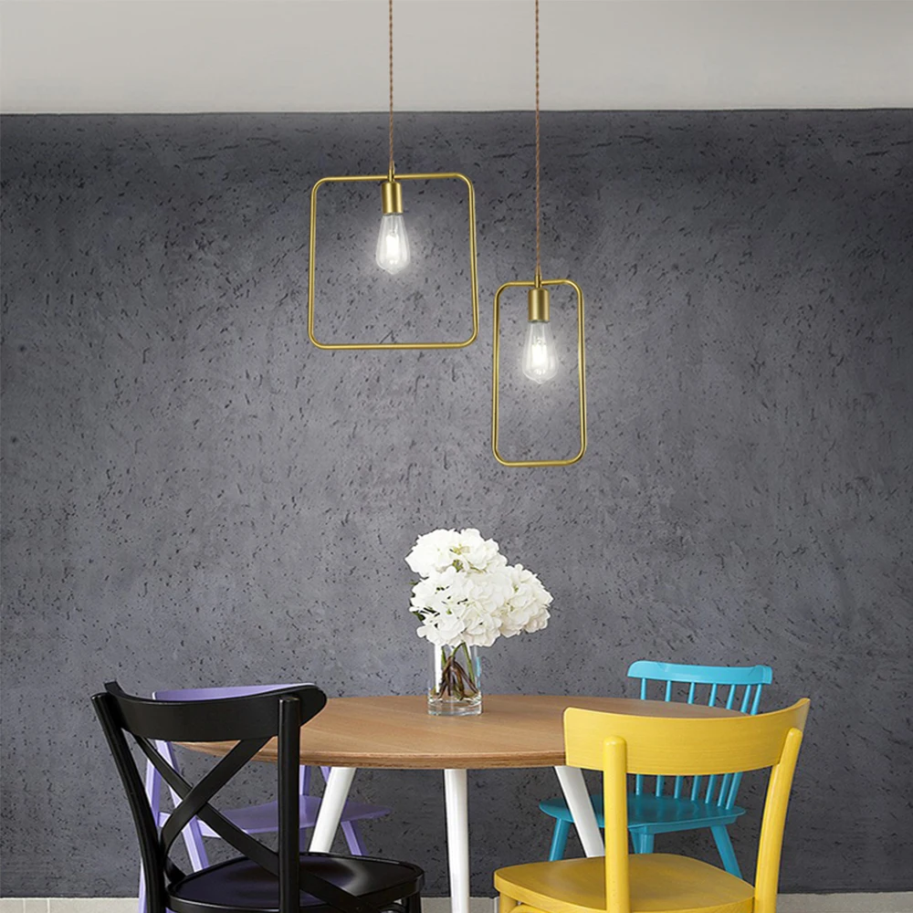 Minimalist Modern Gold Iron LED Pendant Light for Bedroom Living Room Kitchen Hall Counter Restaurant Bedhead Nordic Home Decor | Лампы и