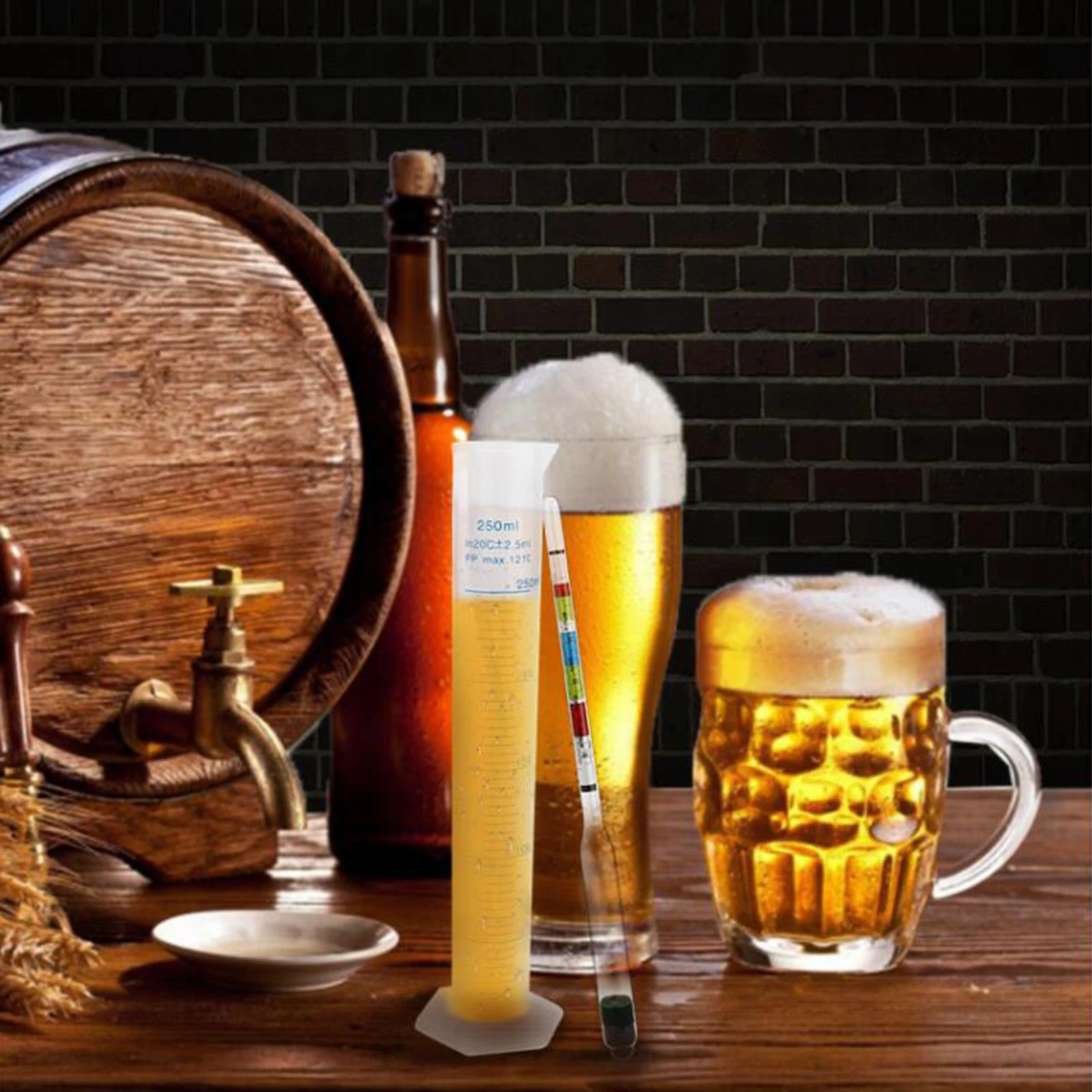 

Triple Scale for Wine Beer Mead Cider ABV Brix Gravity Hydrometer+ Cylinder