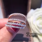 Маленькое милое кольцо CC 925, модное простое Ювелирное Украшение с покрытием из розового золота и белого золота, кольца с австрийскими кристаллами и бриллиантами для женщин CC505