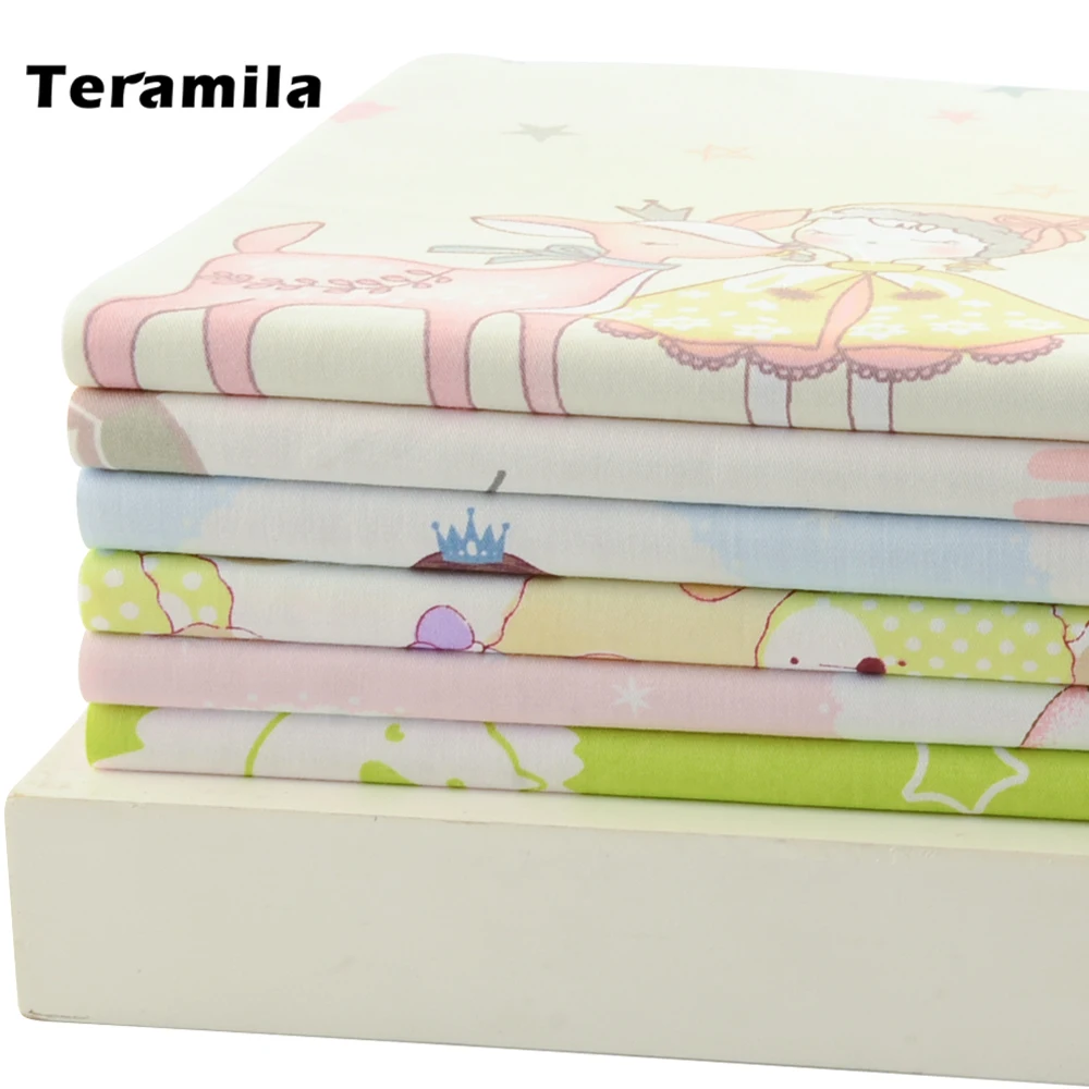 

Teramila Printed 100% Cotton Fabric Textile DIY For Sewing Patchwork Animal Cartoon Design Cloth Telas Por Metro Quilting Tissue