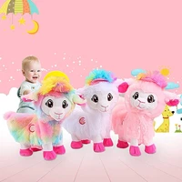electric walking toys %ef%bc%8crainbow alpaca plush toys stuffed animal kids toy with music best gift for kids toddler boys girls