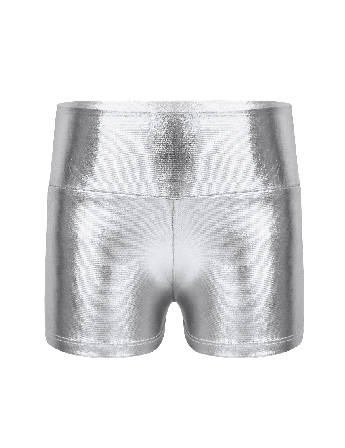 

Kids Girls Shiny Gymnastics Swimsuit for Dancing Ballet Leotard Sequins Metallic Tanks Bra Tops Crop with High Waist Shorts