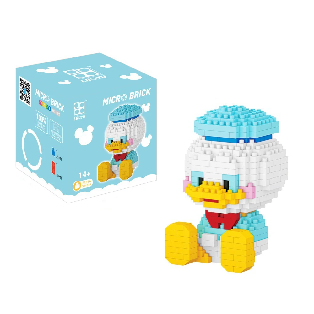 330pcs+ Cartoon Building Block Donald Duck Mini Figure Louie Huey Scrooge Mcduck Funny Mirco Diamond Bricks Model Toys Children - купить по