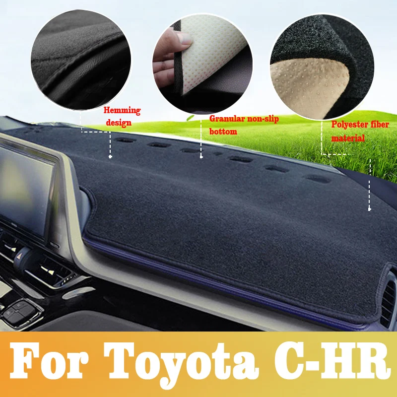 

For Toyota CHR C HR C-HR 2016 2017 2018 2019 Car Dashboard Cover Mat Avoid Light Pad Instrument Platform Desk Carpets Accessorie