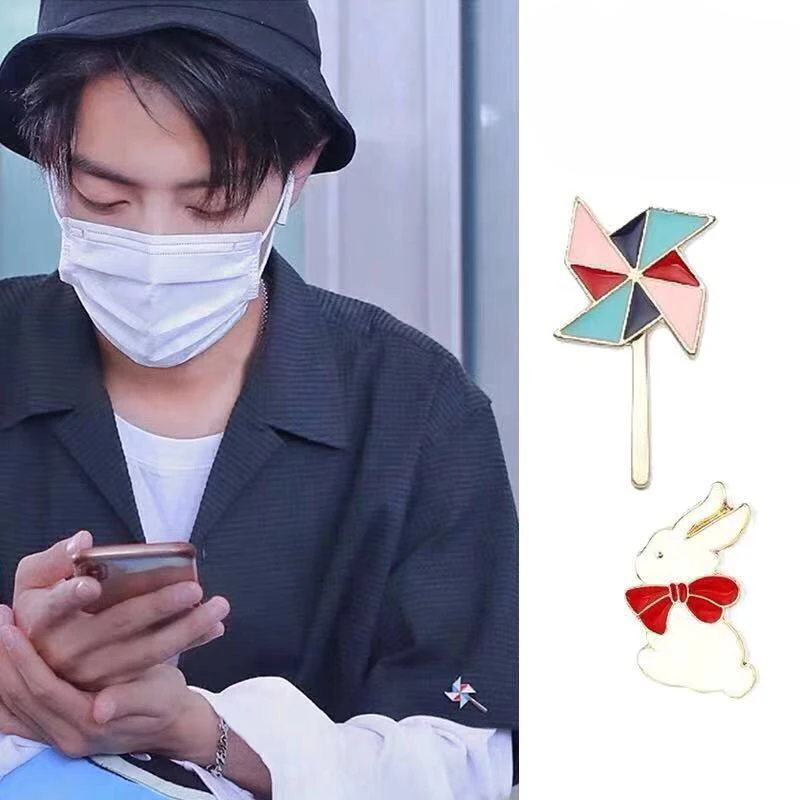 Японский ins персонализированные Брошь Женский симпатичный значок с пряжкой