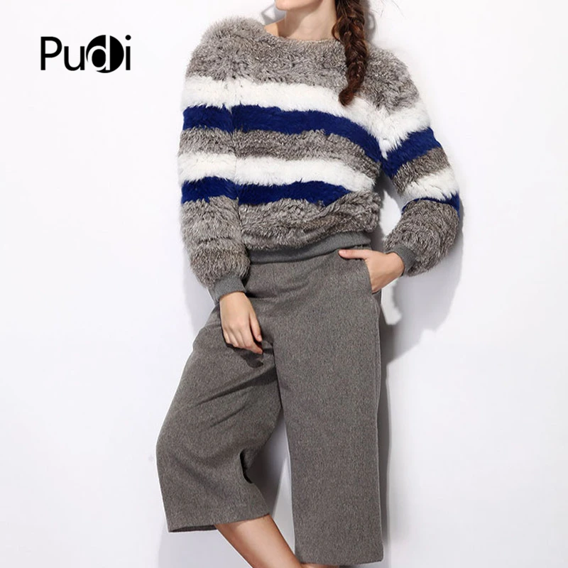 Куртка Pudi из натурального кроличьего меха Новая женская модная осенне-зимняя