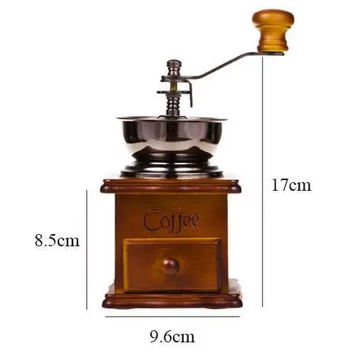 

Деревянная ручная кофемолка из чугуна