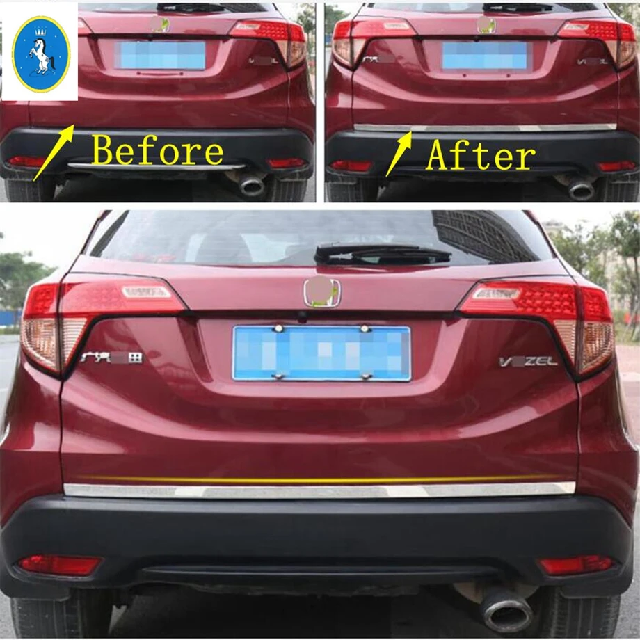 

Yimaautotrims Auto Accessory Rear Tail Trunk Door Lid Tailgate Overlay Strip Cover Trim Fit For Honda HRV HR-V Vezel 2014 - 2019