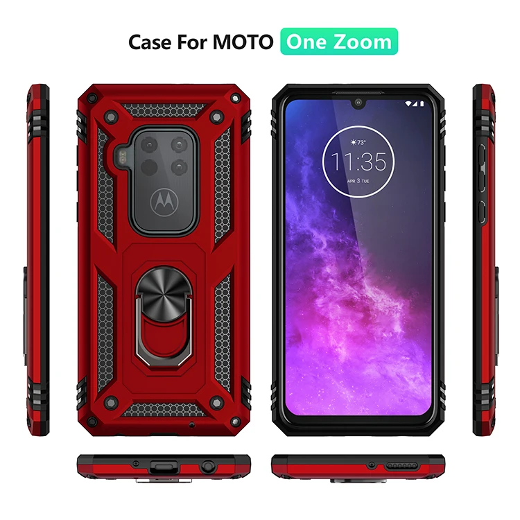 Защитный чехол для телефона Motorola Moto G8 E5 G6 Play Plus с кольцом-держателем One Zoom Pro