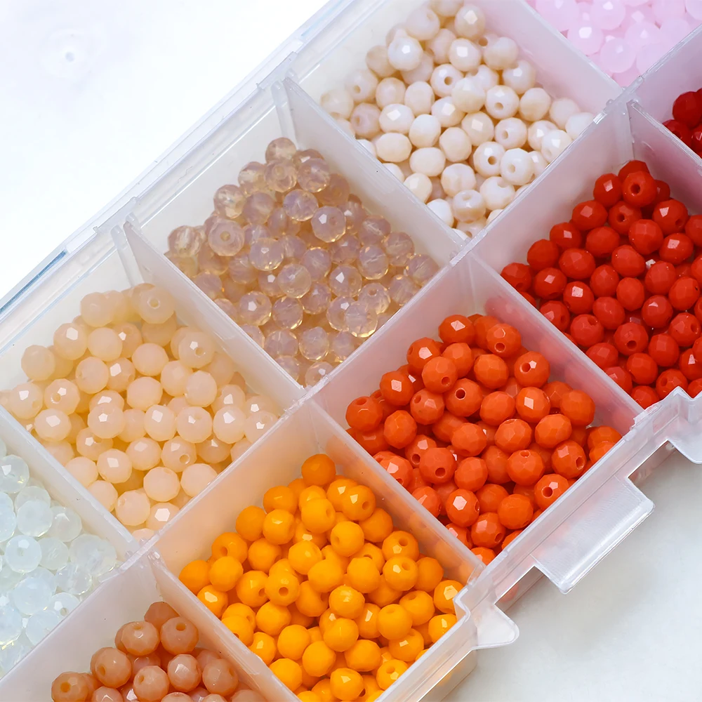 1000pcs/box Miyuki Rondelle Faceted 4mm Crystal Glass Round Beads For DIY Jewelry Making Findings Accessories Wholesale In Bulk