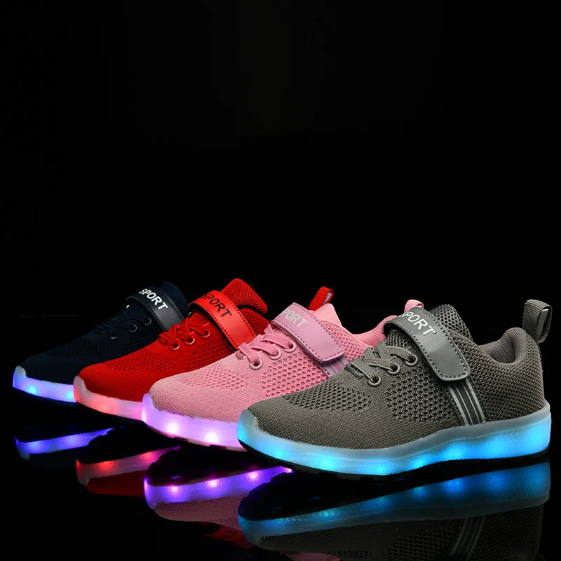 Светящиеся кроссовки с зарядным устройством USB светящиеся для мальчиков и