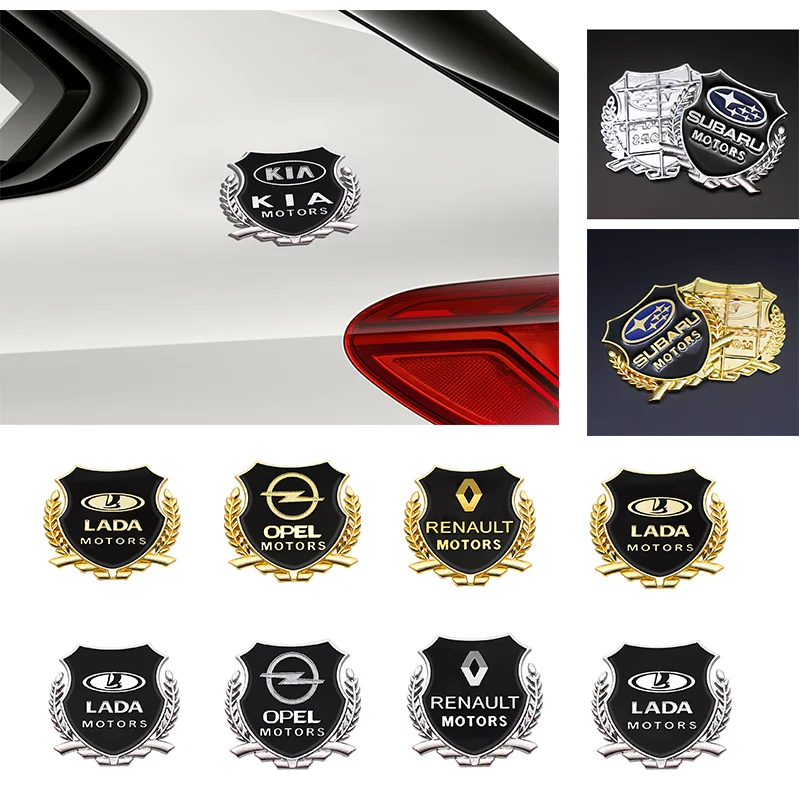 

2PCS Car Side Emblem Badge Chrome Sticker 3D Metal Alloy Decals for Toyota Corolla Suzuki Swift Kia Motors Chevrolet Accessories