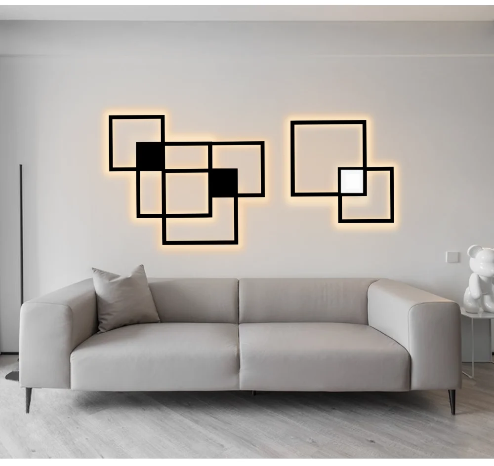 

Hartisan DIY Module Wall Lamp LED Living Room Bedroom Hotel Mall Decoration Wandlamp Wall Sconces Square Back Emitting Lights