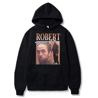 2021robert pattinson standing meme hoodie for men vintage rob printing hooded sweatshirt men street harajuku hoodie