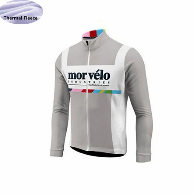 Morvelo Команда с длинным рукавом Зимний термальный флис Велоспорт Джерси Набор Триатлон Спорт на открытом воздухе ropa ciclismo велосипед одежда 20D гель pad - Цвет: 14
