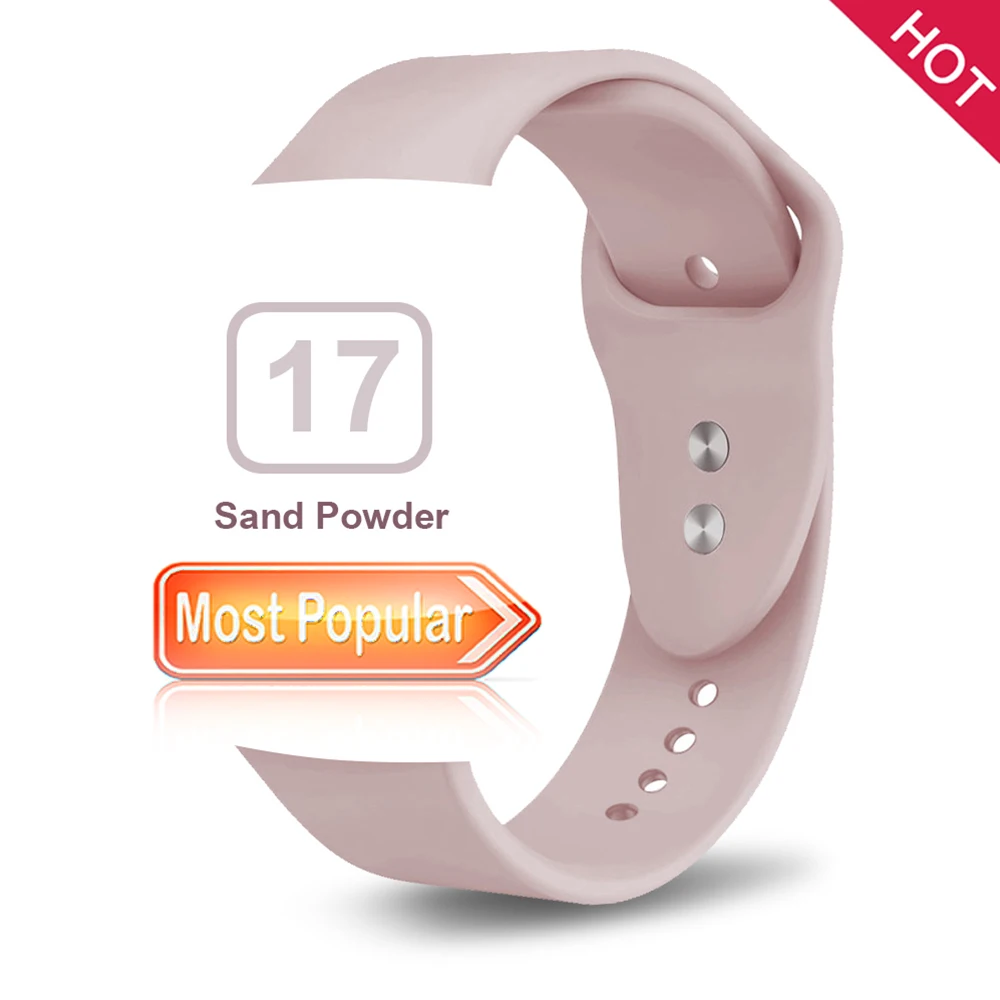 Мягкий силиконовый сменный спортивный ремешок для 38 мм Apple Watch Series1 2 3 4 5 42 мм наручный браслет ремешок для iWatch Sports Edition - Цвет ремешка: Sand powder