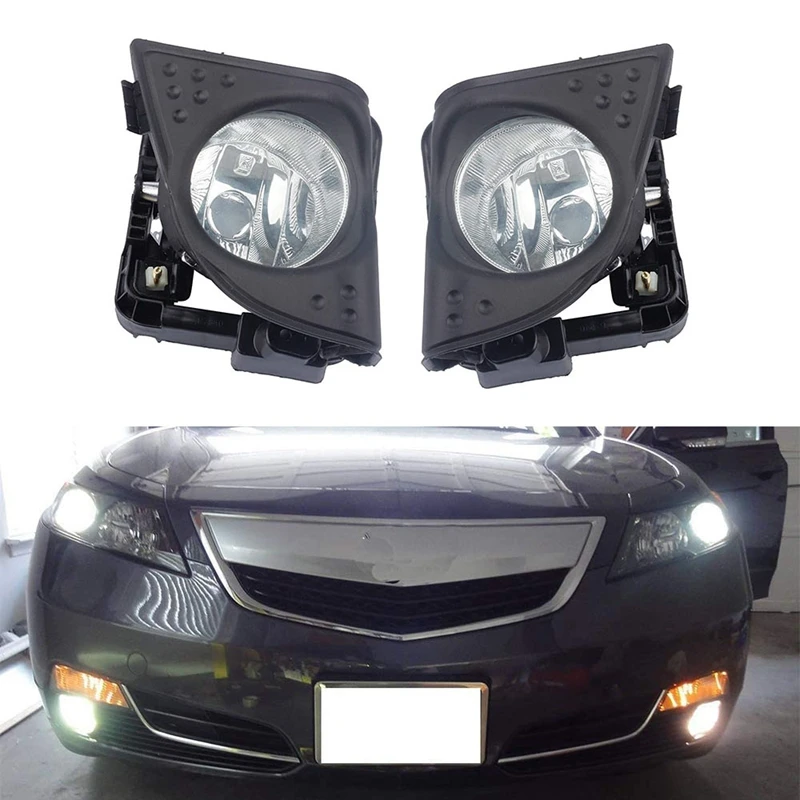 

Pair New Fog Lamp Light Assembly for Honda Accord Acura TSX 2009 2010 Accessories 33900-TP5-H01 33950-TP5-H01
