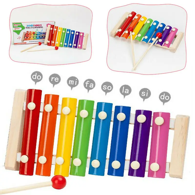 

Colorful Children's Musical Instruments Cute Kid Baby Xylophone Educational Developmental Wooden Toys