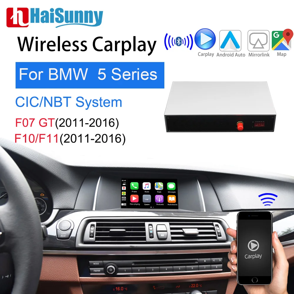

Wifi Wireless BMW NBT CIC Carplay For F10 F11 F07 F18 5Series 2011-16 Support Multimedia Screen interface Android Auto GPS Navi