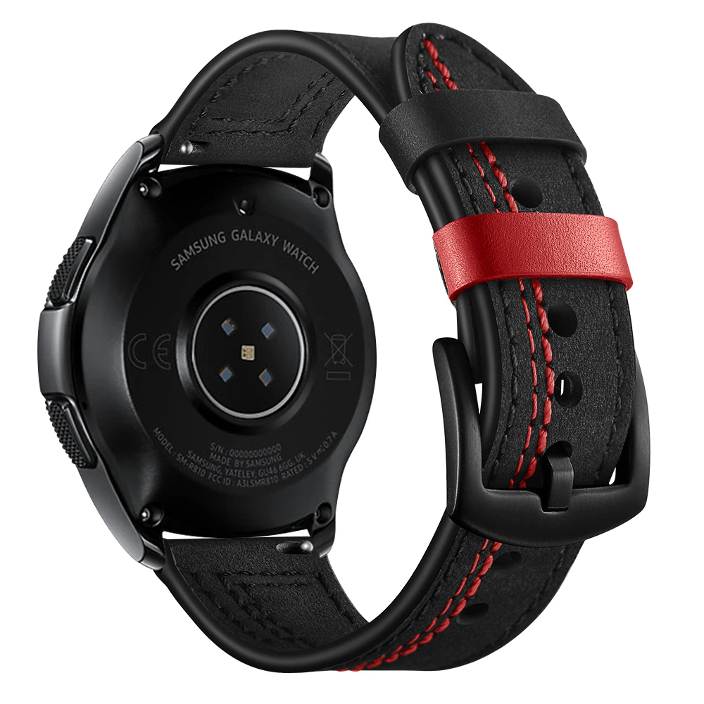 Ремешок UEBN кожаный для Samsung Galaxy Watch 42 мм 47 и Active 2 люксовый браслет наручных часов