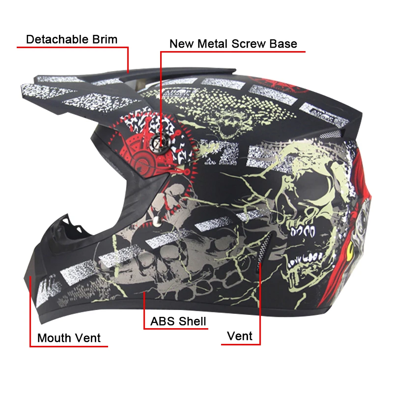 Шлем мотоциклетный унисекс полное лицо пиратский для взрослых | Автомобили и