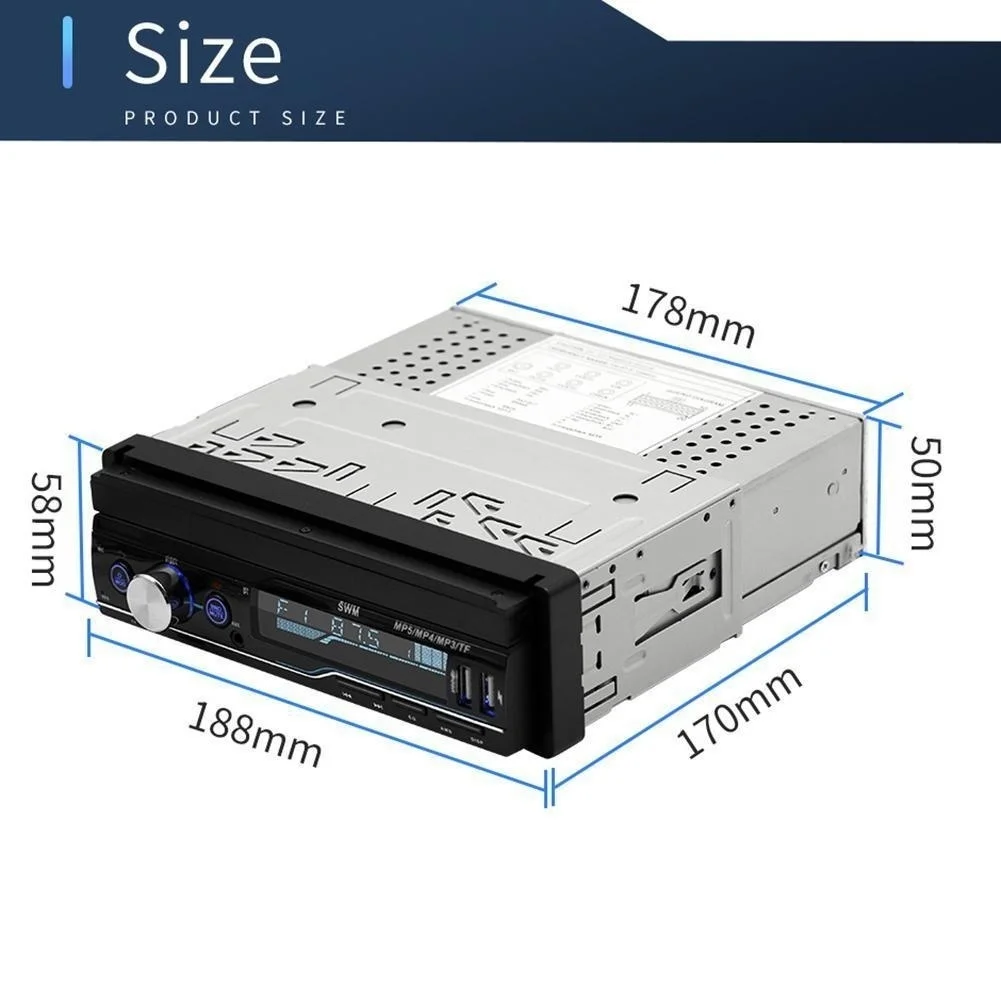 Автомагнитола Mp5 плеер MP3 Авторадио Bluetooth 7 дюймов HD 1 Din сенсорное аудио стерео