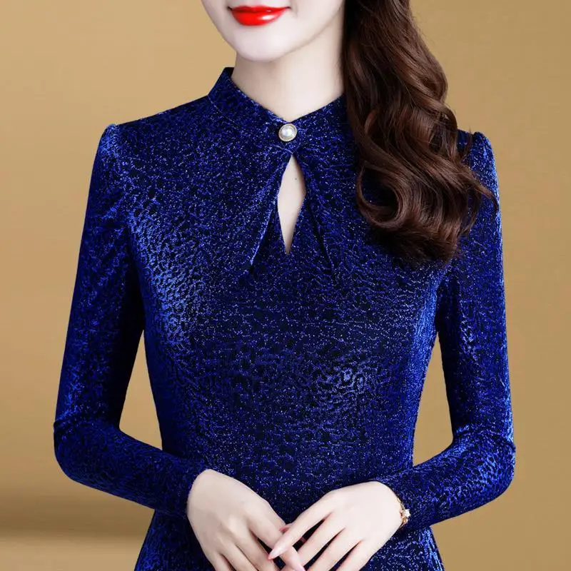 

Женская футболка с круглым вырезом, однотонная, с длинным рукавом, большие размеры 4XL, Y135