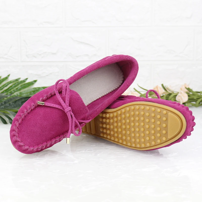 

New Fashion Cow Suede Moccasins Driving Shoes Women Casual Shoes Ladies Flat Shoes Women Boat Shoes Slip on Loafers Spring Flats