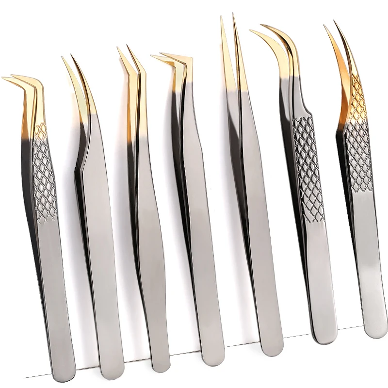 Наращивание ресниц Щипцы для бровей Пинцет 100% закрыт рукой противоскользящая