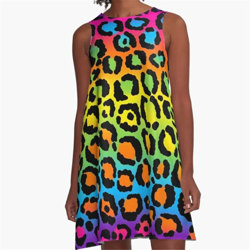 

Fashion Women summer dresses Night foxes Printed A-Line Boho Dress for women harajuku Sexy ladies mini short beach dress