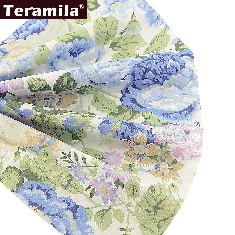 Teramila Новинка белый стеганый саржевый материал для шитья 100% хлопок Голубая