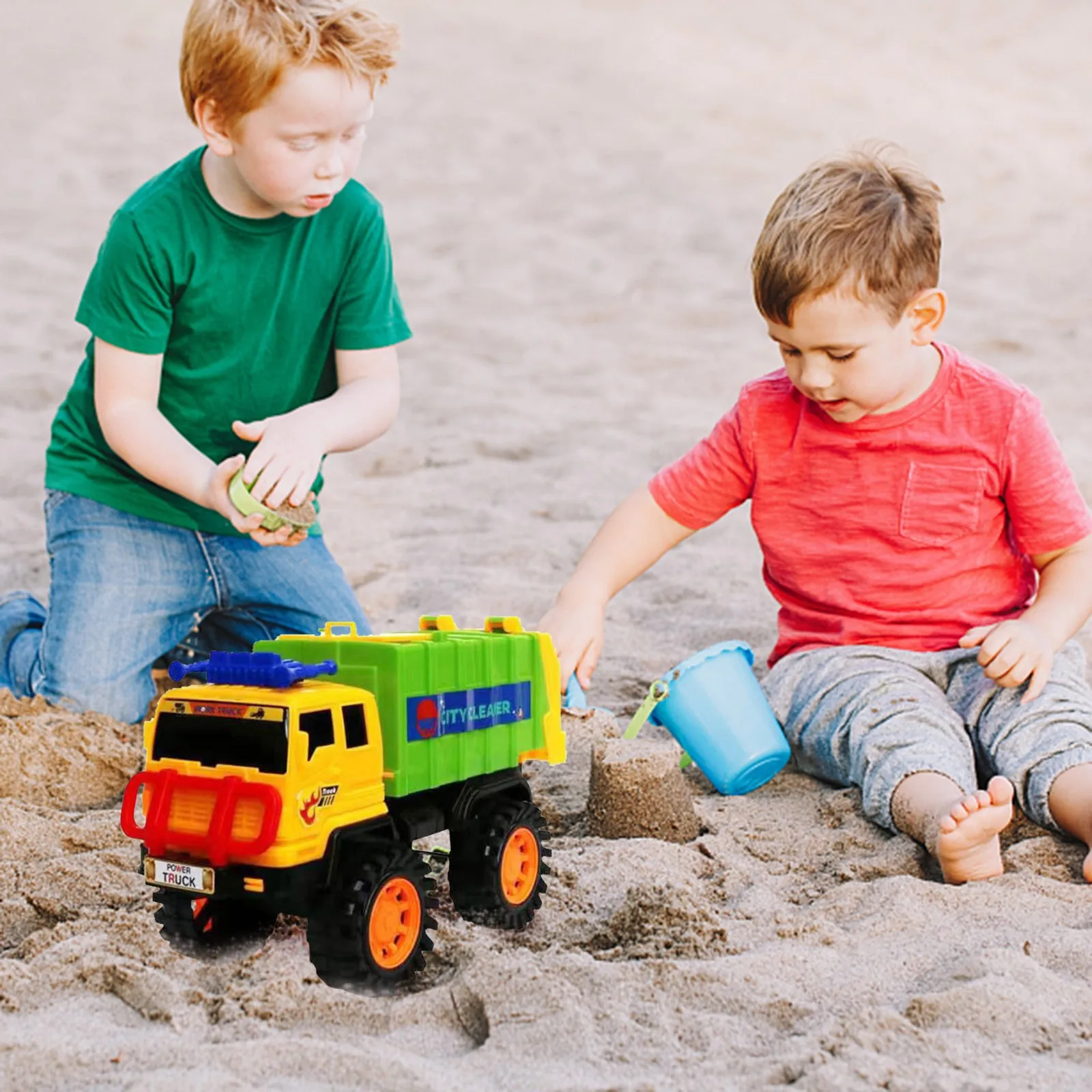 

Simulation engineering vehicle excavator toy car model children's soft beach toys dredging sand play set baby beach bucket