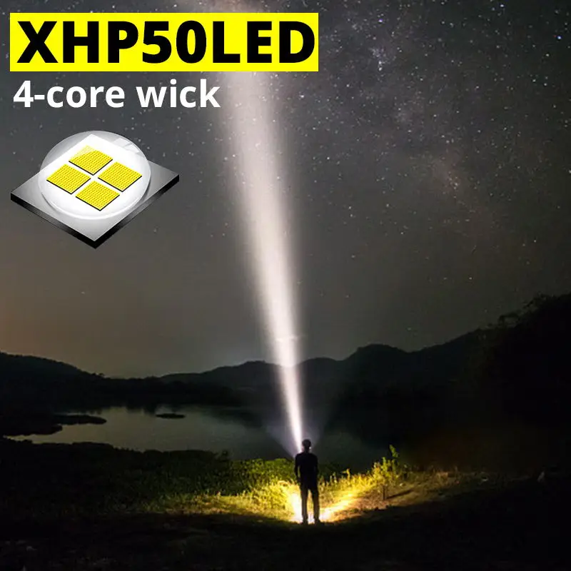 Ультра яркий светодиодный светильник Xlamp XHP50.2 водонепроницаемый 5 режимов