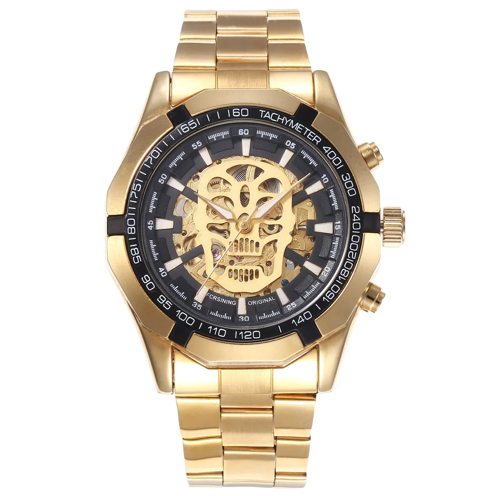 Watch men's mechanical watch hollow skull men's watch fashion men's watch automatic mechanical men's watch