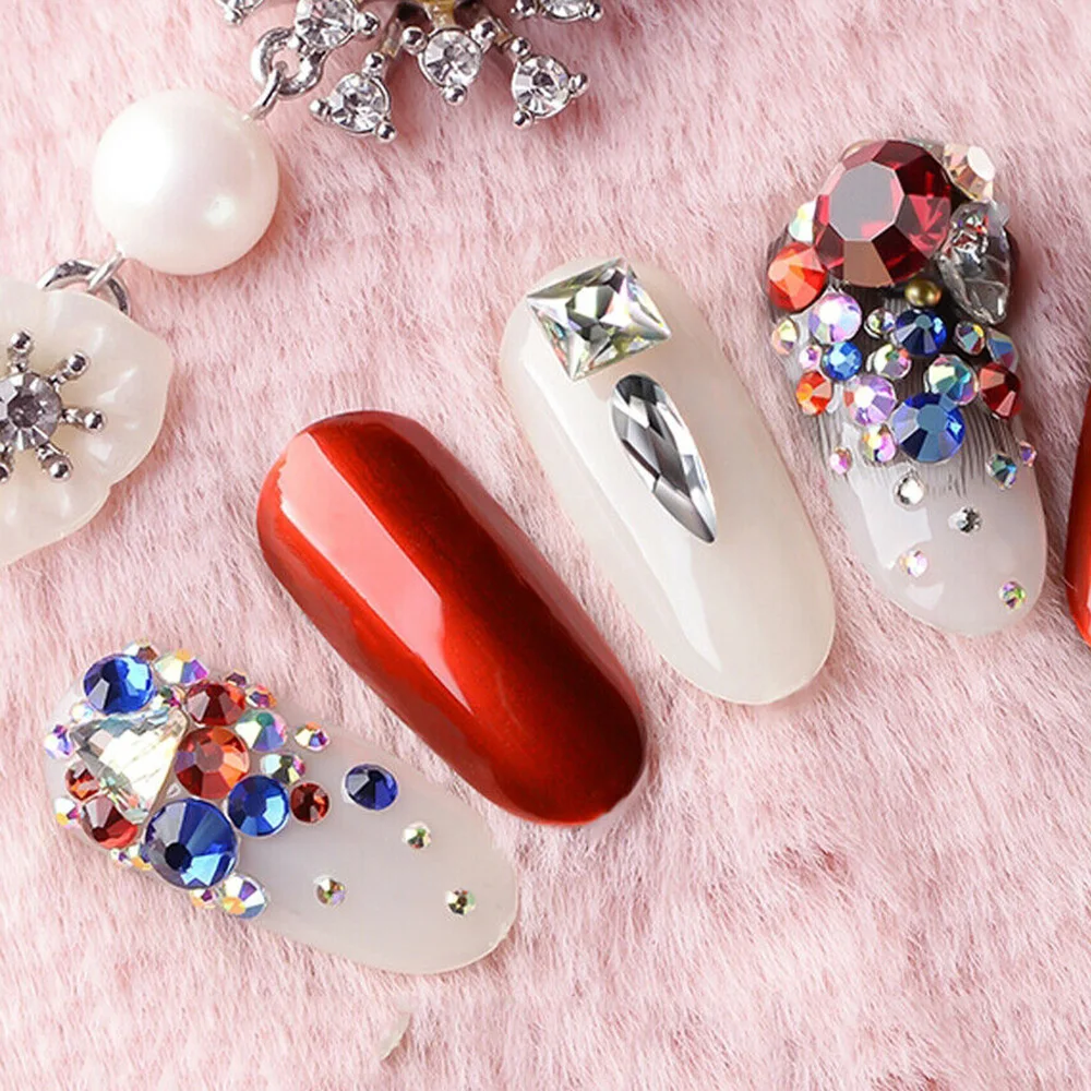 Мульти-размер острыми дном хрустальные драгоценные камни красота советы ногтей