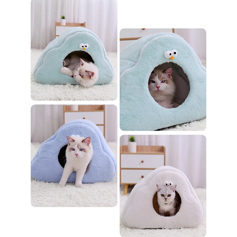 

Pet Cat Bed Mat Soft Shape Dog Kennel Winter Pet Cave Cat House Warm Sleeping Cats Nest Washable Dog Beds