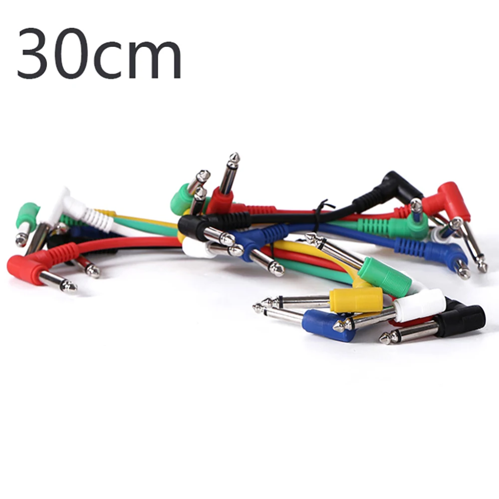 1 комплект из 6 разноцветных медных соединительных кабелей длиной 30 см для гитары