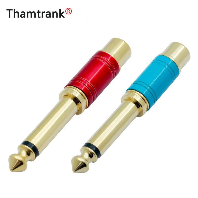 Аудиоразъем RCA Jack 6 35 мм моно штекер к кабелю для колонок адаптер с роскошным