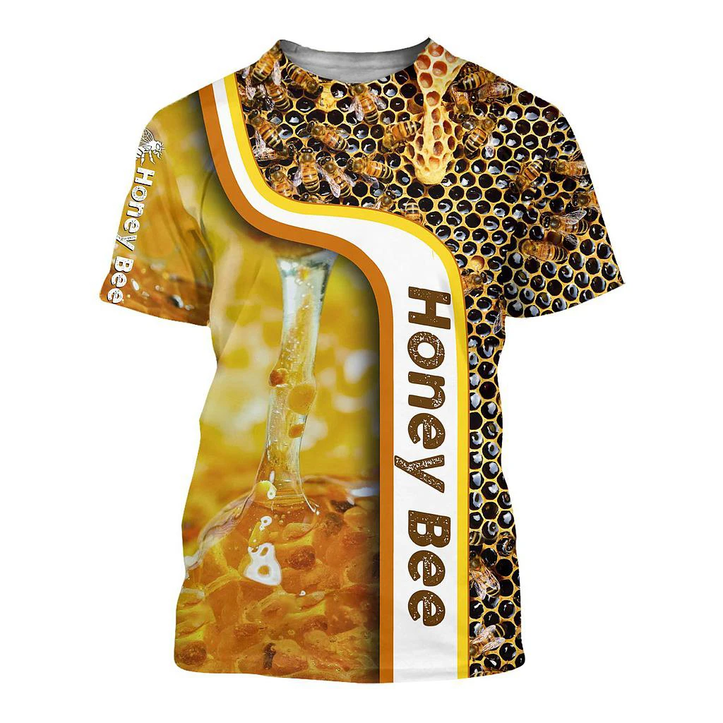 

New Fashion T-shirt Diligent Bee 3D Printing Short Sleeve T-shirt Unisex Street Casual Sports Top