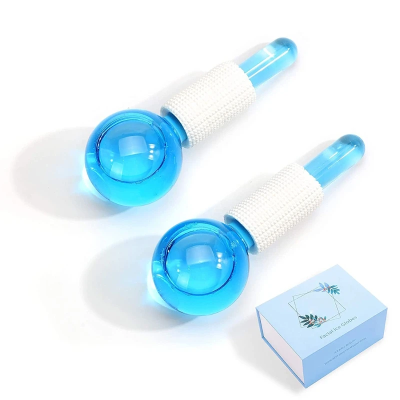 

2pcs Facial Globes for Massage Tool Face Roller Cold Skin Massagers Tightening Reduce Puffiness and Dark Circles Enhance