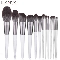rancai 12pcs makeup brushes set high quality foundation powder blush eyeshadow sponge brush wool fiber soft hair cosmetic tools
