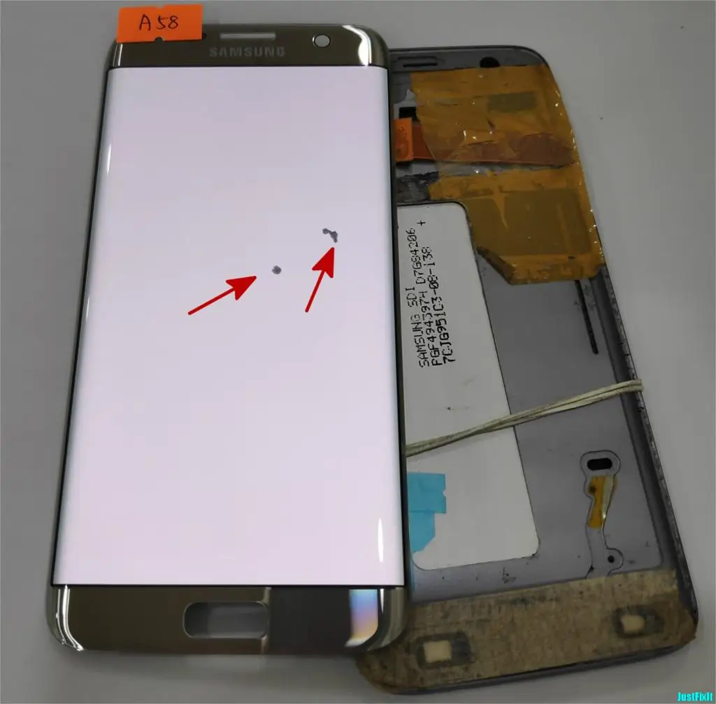 Super AMOLED серебристый для samsung Galaxy S7 edge G935F G935A G935FD дефект ЖК-дисплей с сенсорным экраном дигитайзер 5,5'' - Цвет: NO.A58silver-noframe