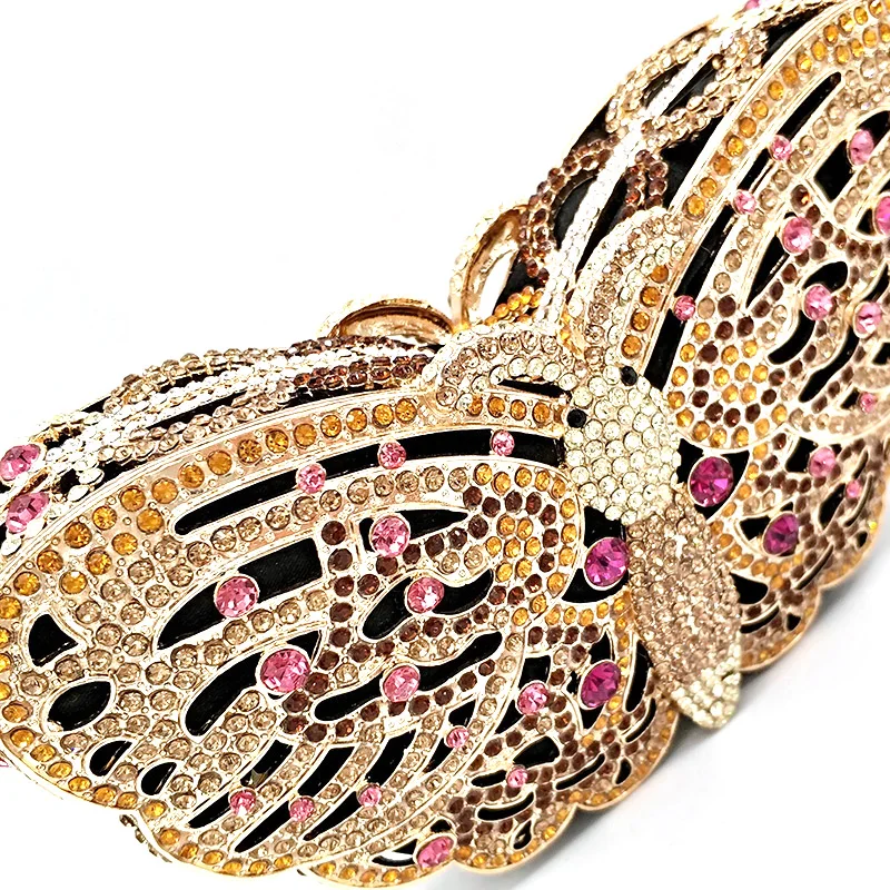 Роскошные женские вечерние кошельки со стразами красивые с бабочками и