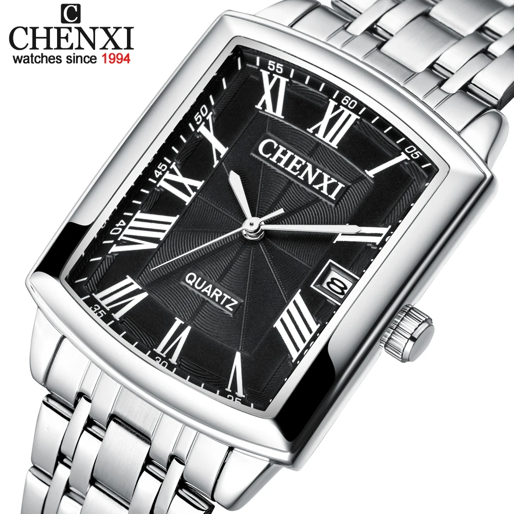 CHENXI мужские часы с календарем люксовый бренд бизнес из нержавеющей стали